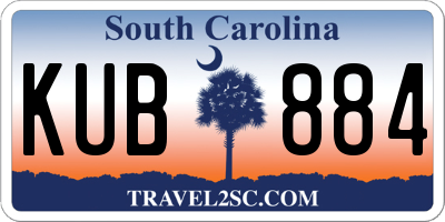 SC license plate KUB884
