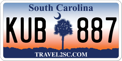 SC license plate KUB887