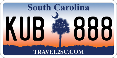 SC license plate KUB888