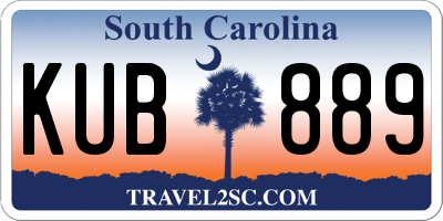SC license plate KUB889