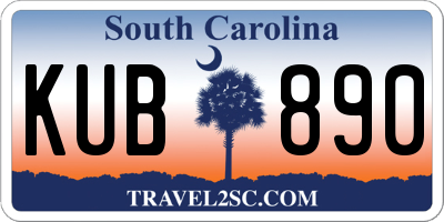 SC license plate KUB890