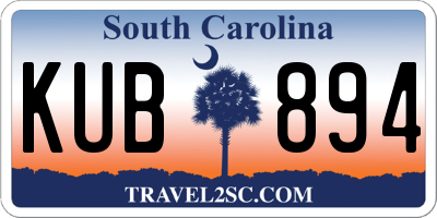 SC license plate KUB894
