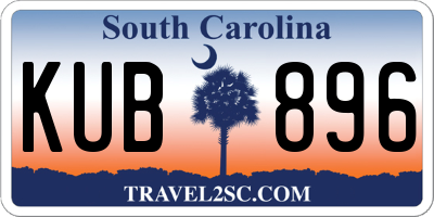 SC license plate KUB896