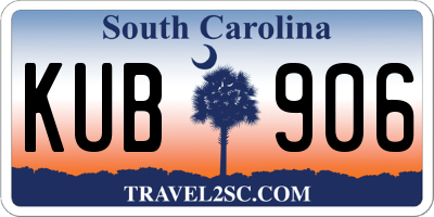 SC license plate KUB906