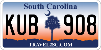 SC license plate KUB908