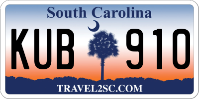 SC license plate KUB910