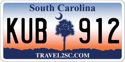 SC license plate KUB912