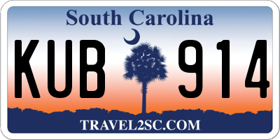 SC license plate KUB914