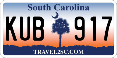 SC license plate KUB917