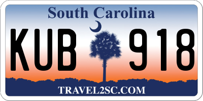 SC license plate KUB918