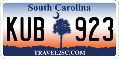 SC license plate KUB923