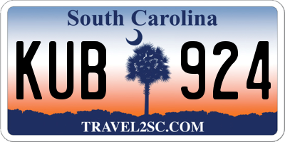 SC license plate KUB924