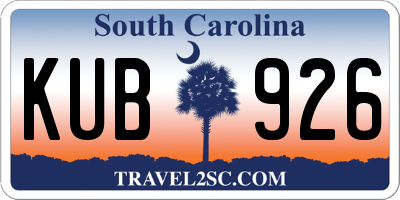 SC license plate KUB926
