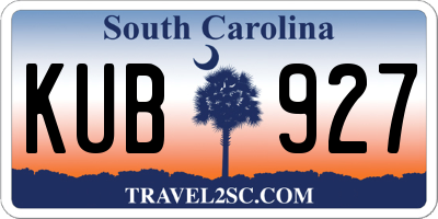 SC license plate KUB927