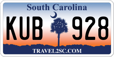 SC license plate KUB928
