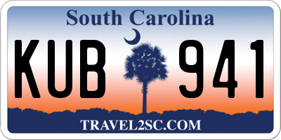 SC license plate KUB941