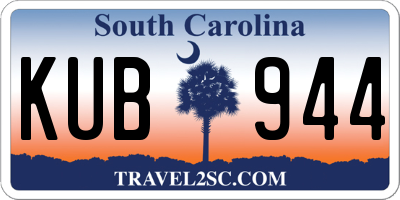 SC license plate KUB944
