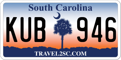 SC license plate KUB946