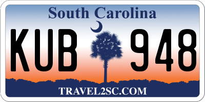 SC license plate KUB948