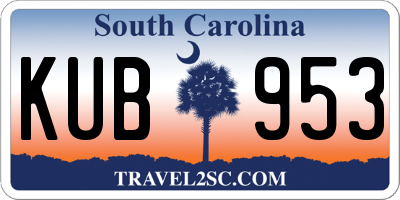 SC license plate KUB953