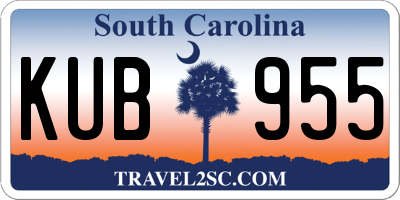 SC license plate KUB955