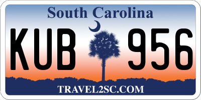 SC license plate KUB956