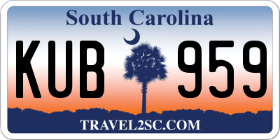 SC license plate KUB959