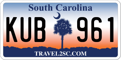 SC license plate KUB961