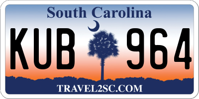 SC license plate KUB964