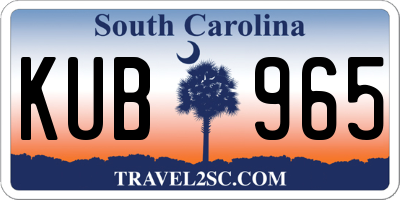 SC license plate KUB965