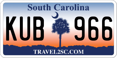 SC license plate KUB966