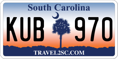 SC license plate KUB970