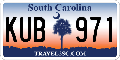 SC license plate KUB971