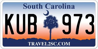 SC license plate KUB973
