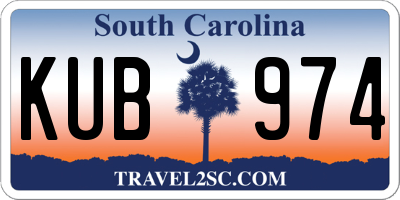 SC license plate KUB974