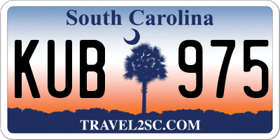 SC license plate KUB975
