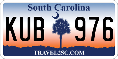 SC license plate KUB976
