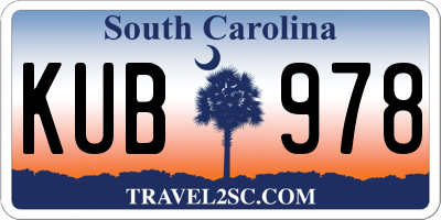 SC license plate KUB978