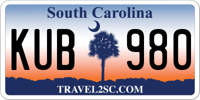 SC license plate KUB980
