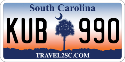 SC license plate KUB990
