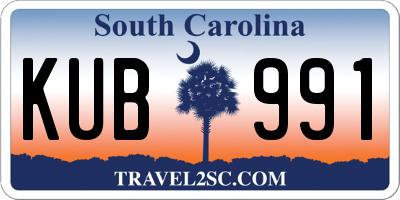 SC license plate KUB991