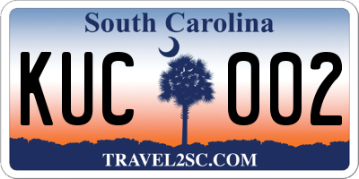 SC license plate KUC002
