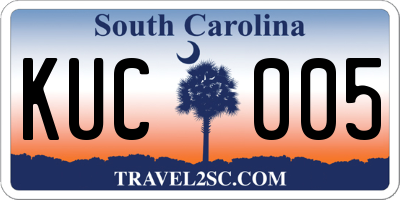SC license plate KUC005