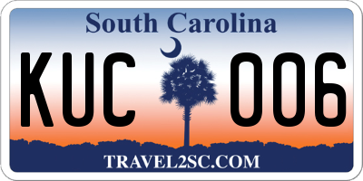 SC license plate KUC006