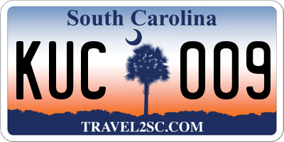 SC license plate KUC009