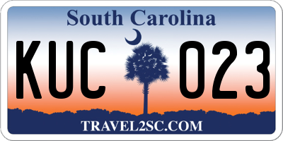 SC license plate KUC023