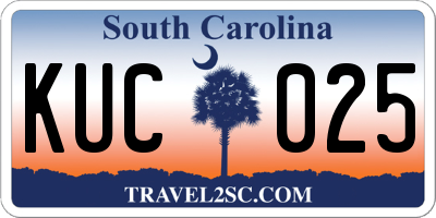 SC license plate KUC025