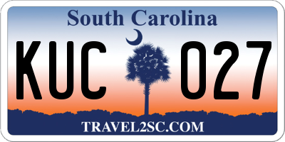 SC license plate KUC027
