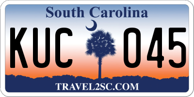 SC license plate KUC045