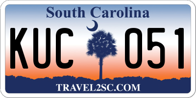 SC license plate KUC051